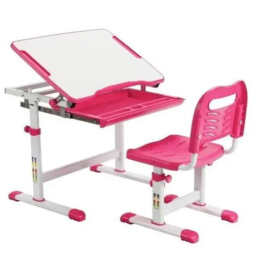 Zestaw biurko i krzesło dla dzieci z regulacją Costway