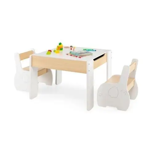 Zestaw stolik i krzesełka dziecięce ze zdejmowanym blatem Costway
