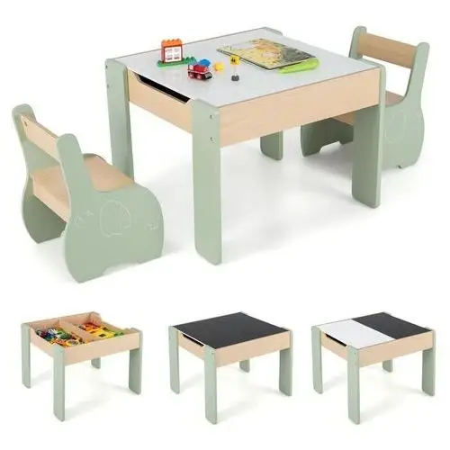 Zestaw stolik i krzesełka dziecięce ze zdejmowanym blatem Costway