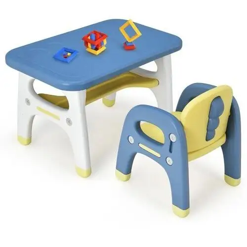 Costway Zestaw stolik i krzesełko dla dzieci w kształcie dinozaura