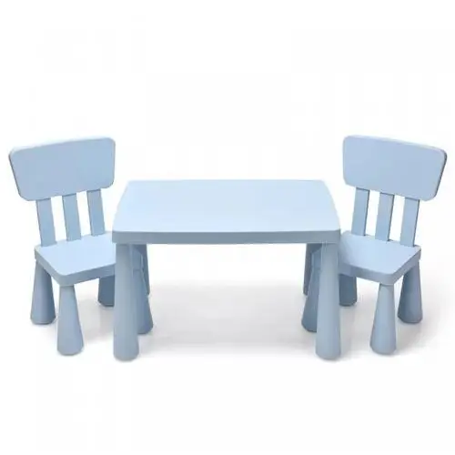 Costway Zestaw ze stołem i 2 krzesłami dla dzieci 76,5 x 54,5 x 49,5 cm