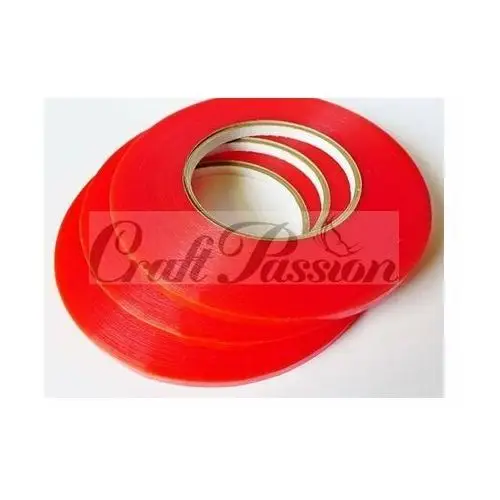 Craft passion Taśma dwustronna pet - czerwona 6mm x 50m