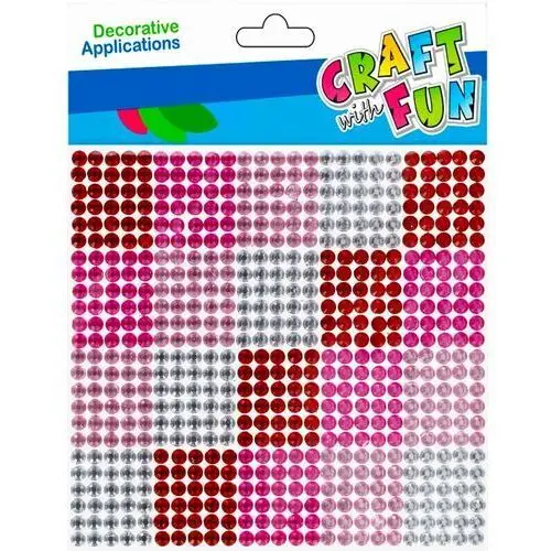 Craft with fun , ozdoba dekoracyjna, samoprzylepna, kryształki, 10x10, różowe, 501432