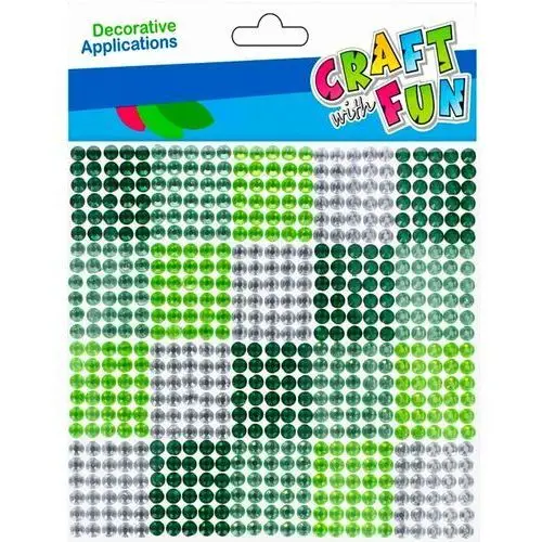 Craft with Fun, Ozdoba dekoracyjna, samoprzylepna, kryształki, 10x10, zielone, 501431