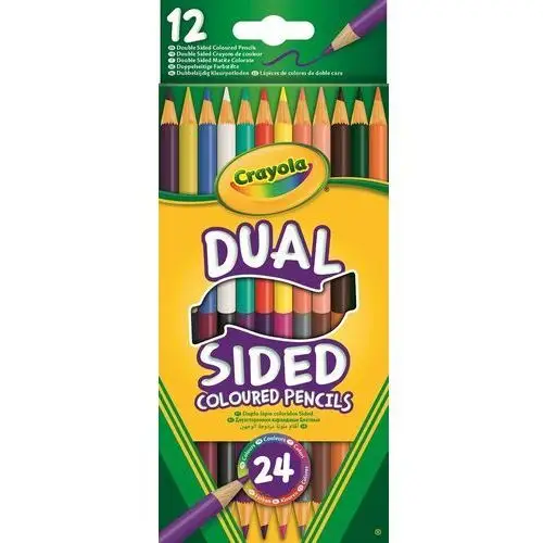 Crayola , dwustronne kredki ołówkowe zmywalne, 24 kolory