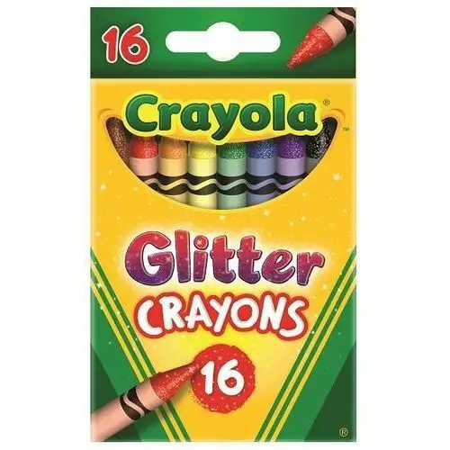 Crayola, kredki świecowe brokatowe zmywalne, 16 kolorów