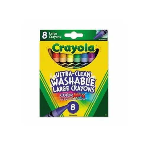 Zmywalne kredki woskowe 8 kolorów Crayola