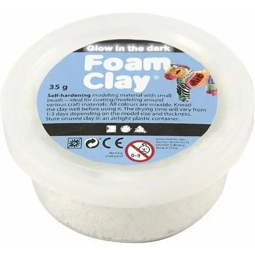 Creativ company a/s Masa foam clay, biała, świecąca w ciemności, 35 g