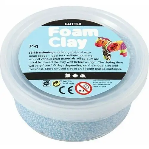 Masa Foam Clay, błękitna, brokatowa, 35 g
