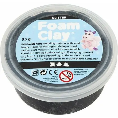 Creativ company a/s Masa foam clay, brokatowa, czarna, 35 g