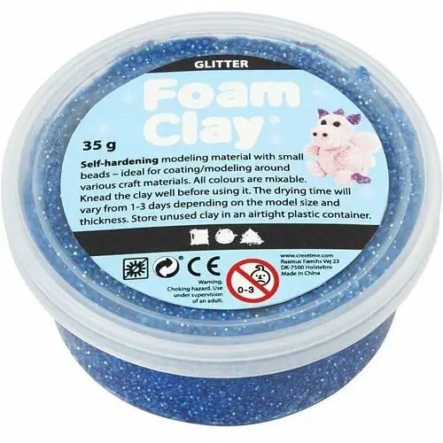 Masa foam clay, brokatowa, niebieska, 35 g Creativ company a/s