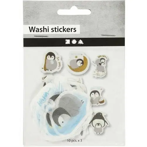 Creativ company a/s Naklejki washi pingwiny