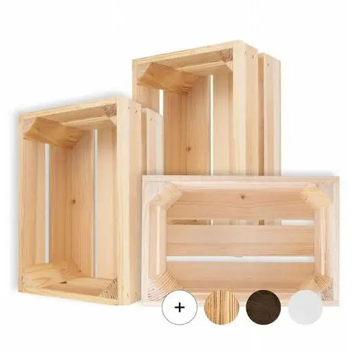 Creative deco 3 x skrzynka z drewnianych desek mała pudełko na zabawki kwiaty 30x20x15cm