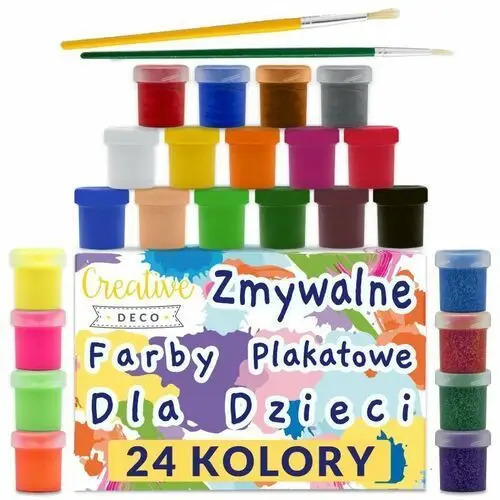 Creative deco , kolorowe farby plakatowe, 24 kolorów x 20 ml