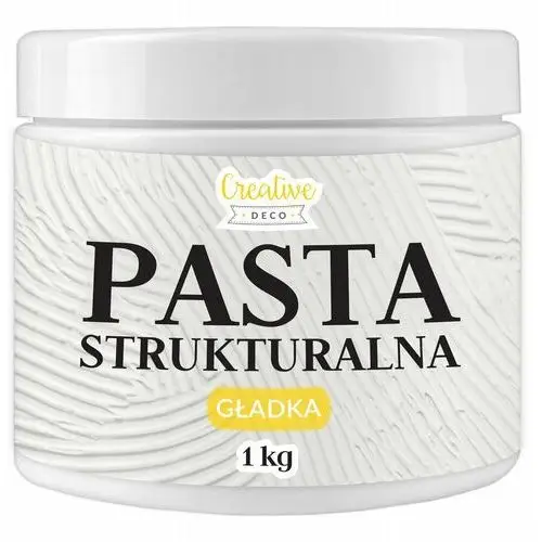 Creative deco Pasta strukturalna gładka biała, masa do tworzenia struktur i efektów 3d 1kg decoupage