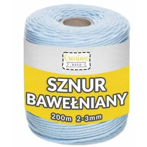 Creative deco sznurek bawełniany pastelowy niebieski 200m 3mm