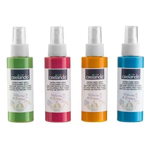 Crelando® spray do tekstyliów z 6 szablonami, 4 sztuki (pastelowe, 4 szt.)