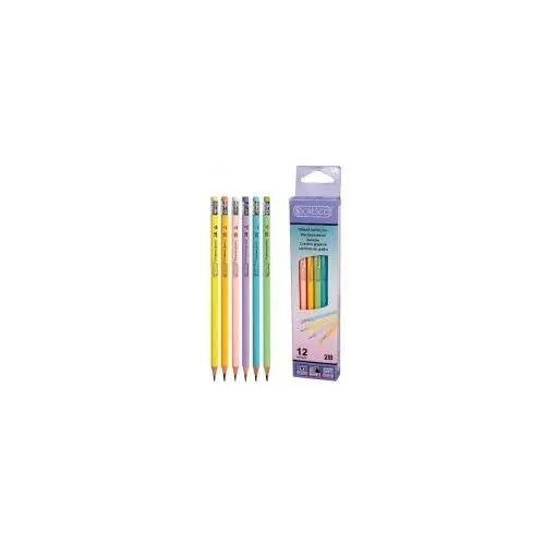 Cresco ołówek trójkątny 2b z gumką pastel 12 szt