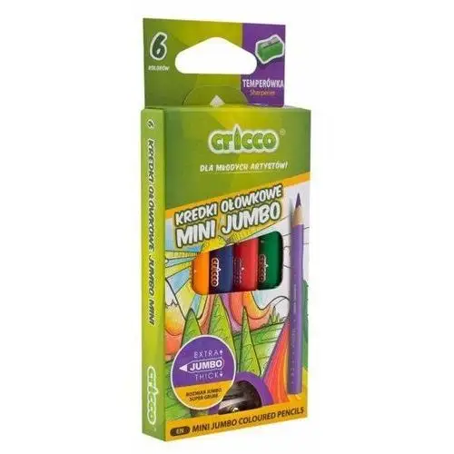 Kredki ołówkowe, mini Jumbo, 6 kolorów