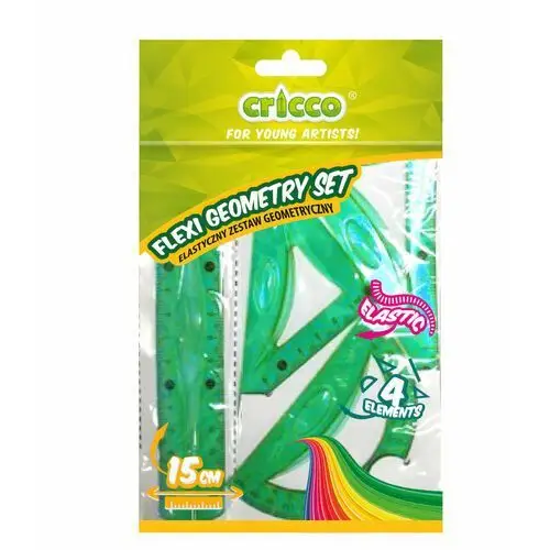 Zestaw geometryczny flexi z linijką 15 cm Cricco