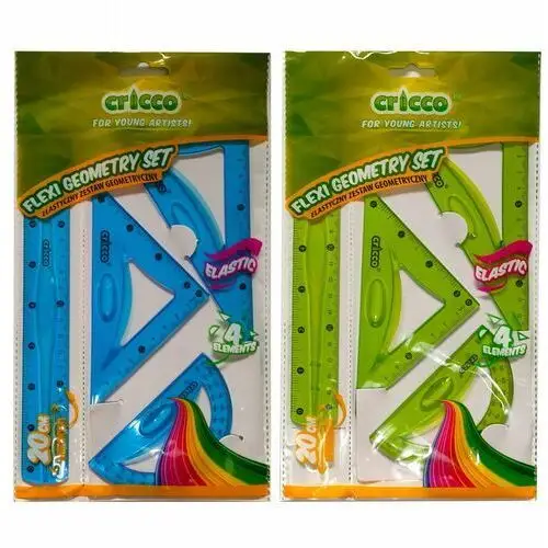 Cricco Zestaw geometryczny flexi z linijką 20 cm