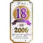 Czachorowski Kartka na osiemnastkę dla urodzonych w 2006 roku pm346 Sklep