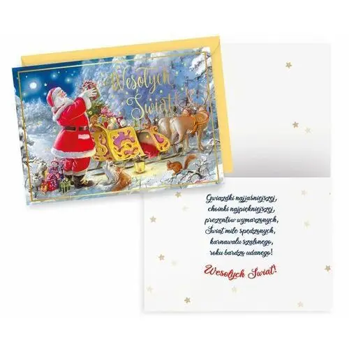 Kartka świąteczna, prezenty świąteczne od mikołaja pp2249 Czachorowski