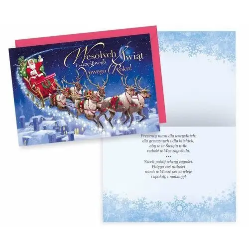 Kartka świąteczna z życzeniami, z mikołajem pp2250 Czachorowski