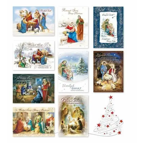 Kartki Świąteczne Religijne, Bez Życzeń Mix 9 Szt Zbrbt