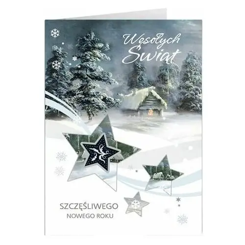 Czachorowski Świąteczny pejzaż nocny kartka z życzeniami b-t 592