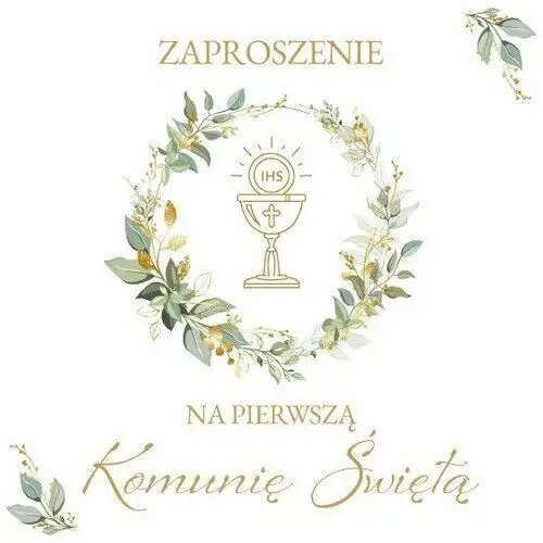 Czachorowski Zaproszenia komunijne pięknie zdobione komplet 10 szt. aszp41