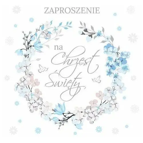 Czachorowski Zaproszenia na chrzest białe, satynowe zestaw 10 szt. aszp48