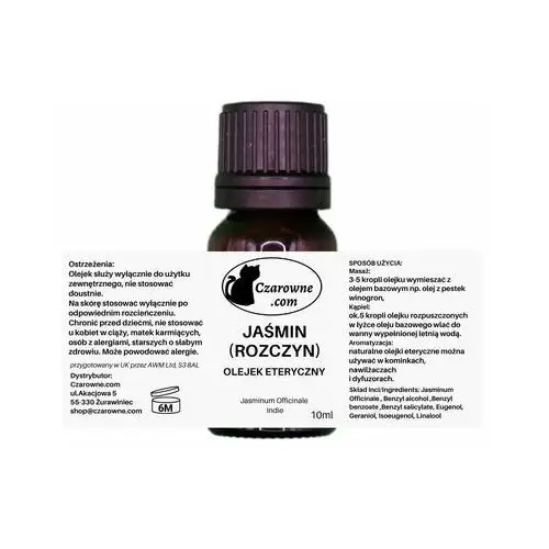 Czarowne Olejek eteryczny jaśmin (rozczyn) do aromaterapii, podgrzewacza 10ml