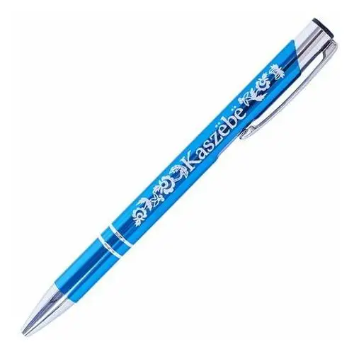 Czec Długopis metalowy ze wzorem kaszubskim (niebieski)