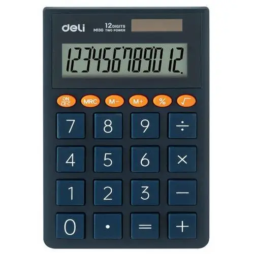 Kalkulator kieszonkowy Deli do biura szkolny 12-pozycyjny granatowy