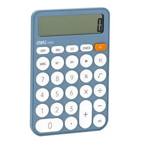 Kalkulator Deli M124 12-pozycyjny niebieski do biura, szkoły