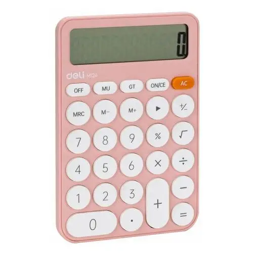 Kalkulator Deli M124 12-pozycyjny różowy do biura, szkoły