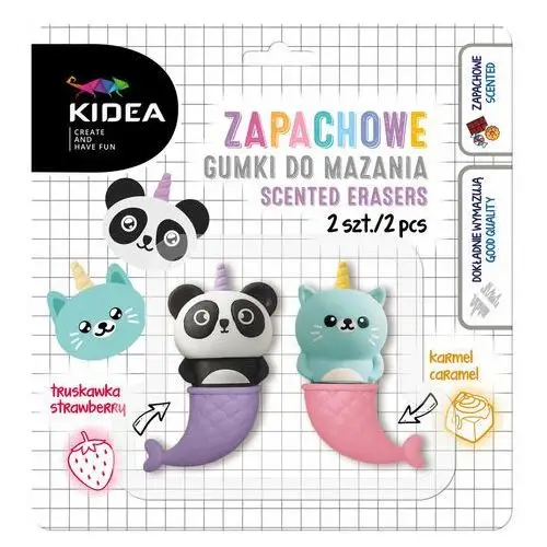 Kidea, Gumki Do Mazania Zapachowe Kotek I Panda 2 Szt
