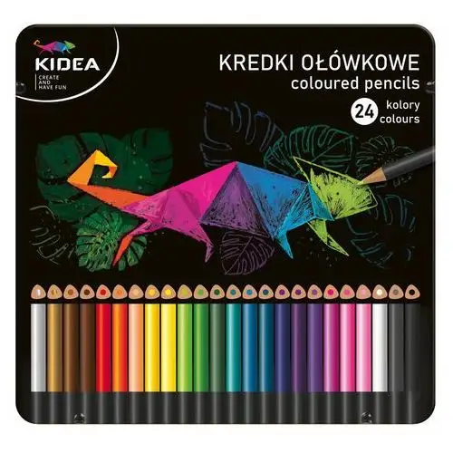 Kidea, kredki ołówkowe, trójkątne, 24 kolory Derform