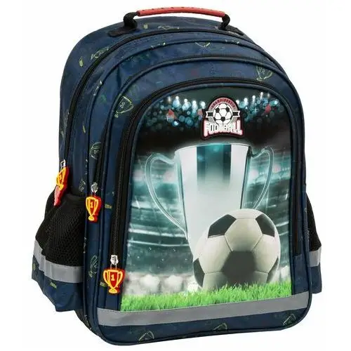 Plecak szkolny dla chłopca Derform piłka nożna trzykomorowy