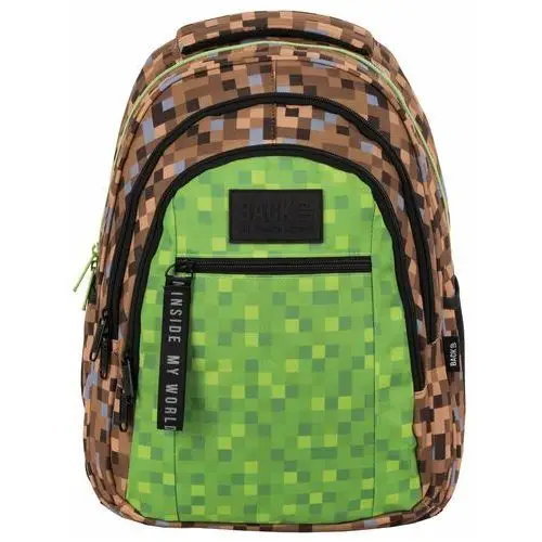 Plecak szkolny dla chłopca zielony BackUp MODEL O68 trzykomorowy