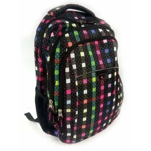 Plecak szkolny dla dziewczynki czarny jetbag trzykomorowy Derform