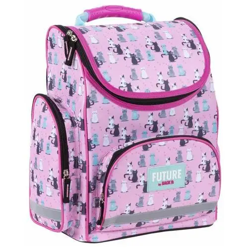 Plecak szkolny dla dziewczynki różowy Derform jednokomorowy z elementami odblaskowymi