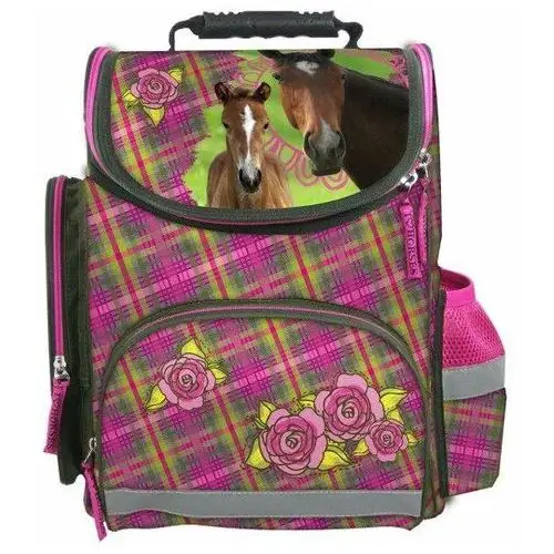 Plecak szkolny dla dziewczynki różowy Derform konie jednokomorowy