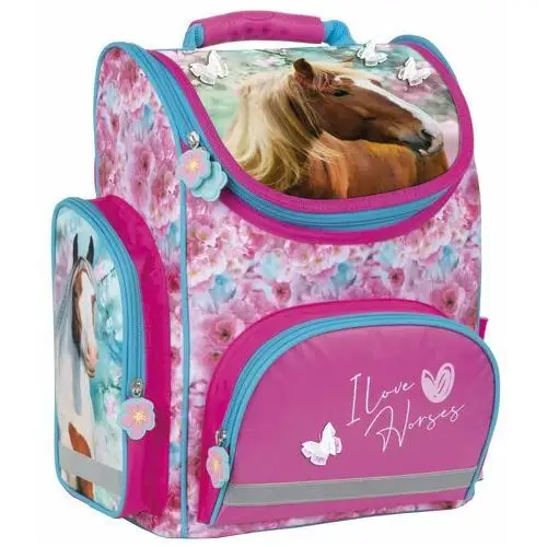Plecak szkolny dla dziewczynki różowy konie jednokomorowy Derform