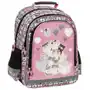 Plecak szkolny dla dziewczynki szaro-różowy cleo&frank kotki dwukomorowy Derform Sklep