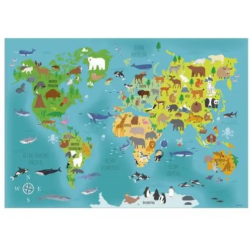 Derform, Podkład oklejany mapa świata Zwierzęta
