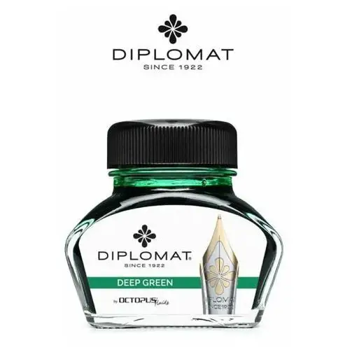 Diplomat, Atrament do piór wiecznych w kałamarzu, Ciemnozielony, 30 ml