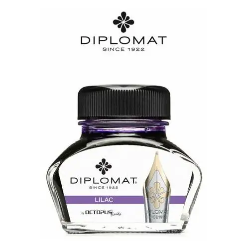 Diplomat , atrament do piór wiecznych w kałamarzu, liliowy, 30 ml