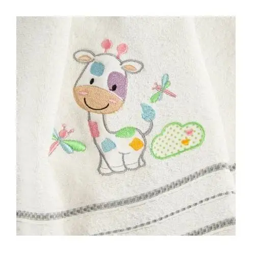 DIVA LINE Ręcznik BABY dla dzieci z kapturkiem i haftem z żyrafą 100 x 100 cm biały 2